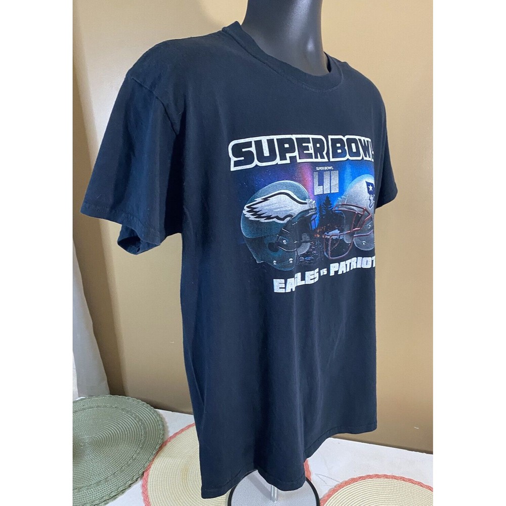 NFL Super Bowl 52 Eagles Vs Patriots Graphic Print Gildan T Shirt Size L - Picture 10 of 16